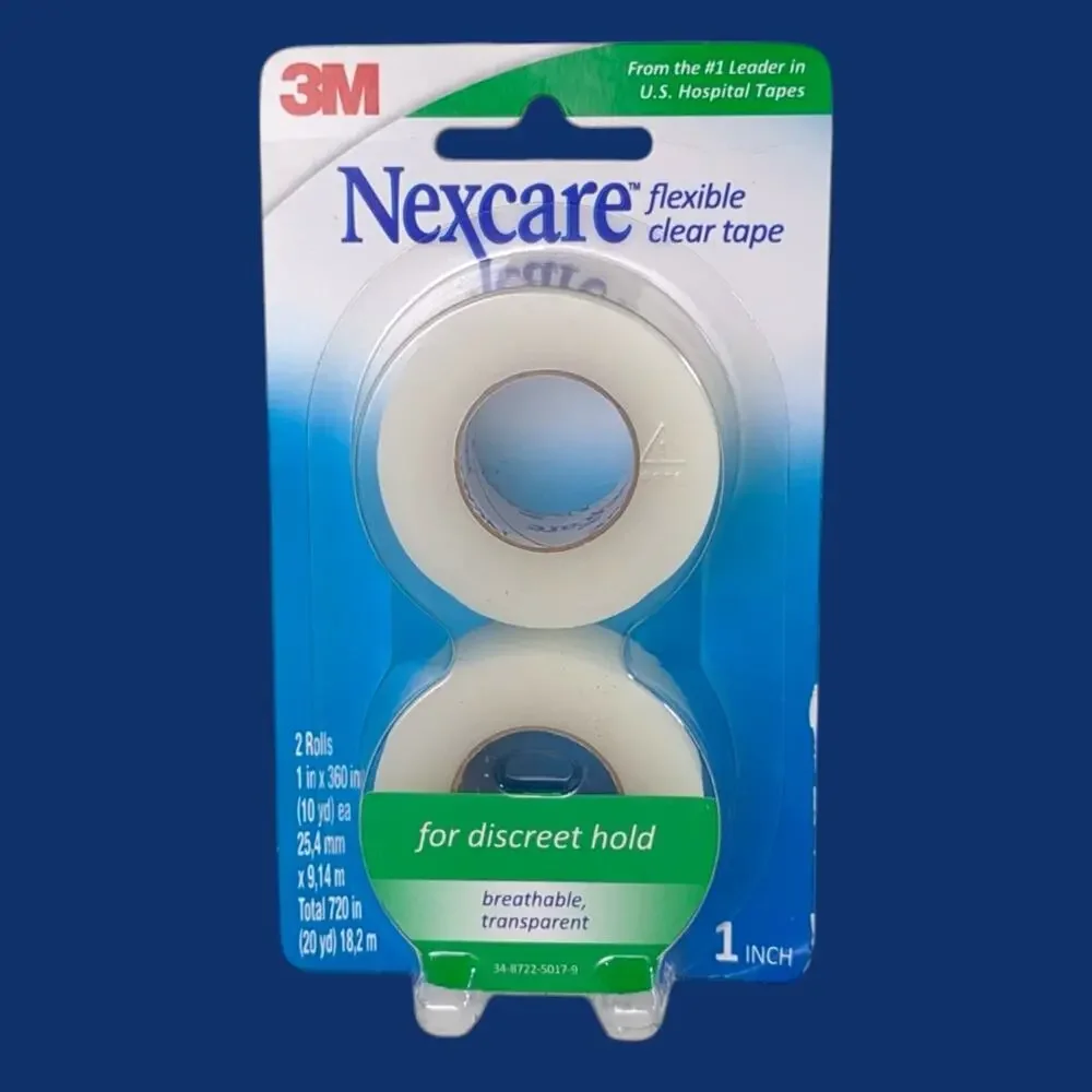 Nexcare First Aid Flexible Clear Tape 1 Inch X 10 Yards 2 Counts X 4 Packs
